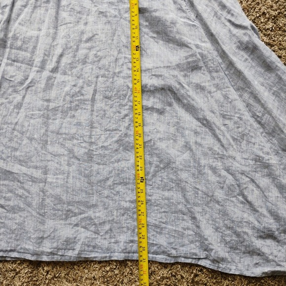 Eileen Fisher Linen Skirt Women's Smocked Waist A-Line Blue Medium M - Picture 7 of 7